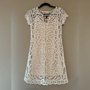 BCBG Crochet Beige Dress - XS